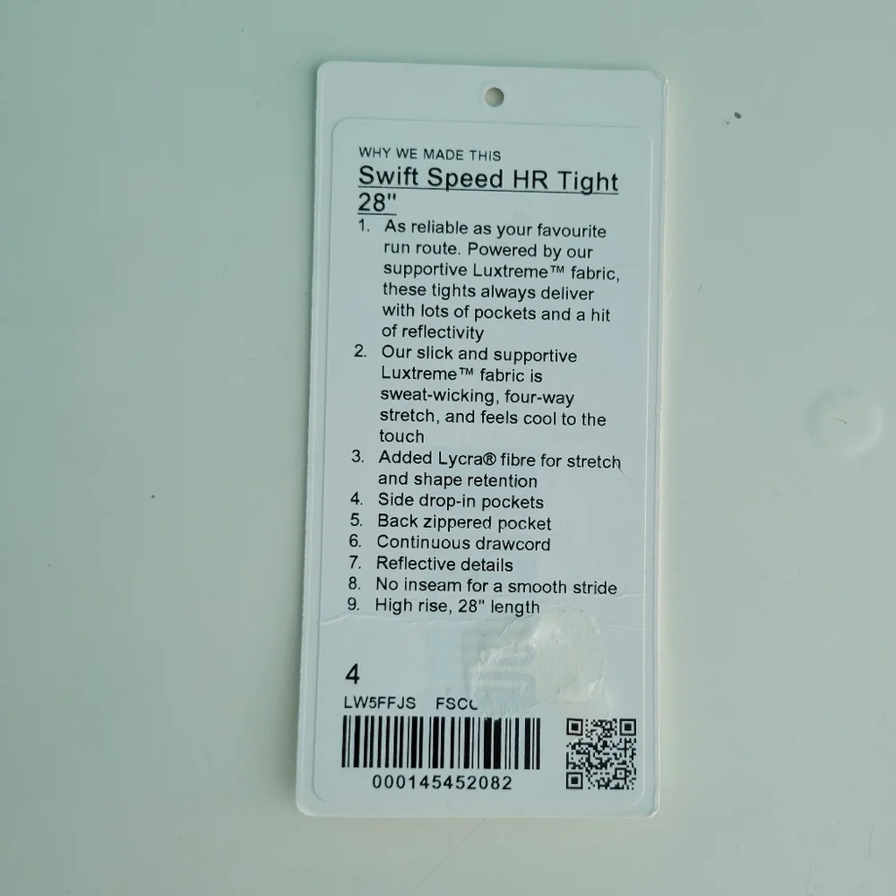 Lululemon Swift Speed High-Rise Tight Leggings 28
